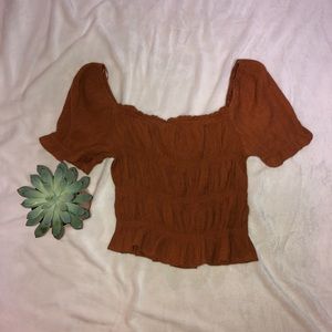 E & M Burnt Orange blouse